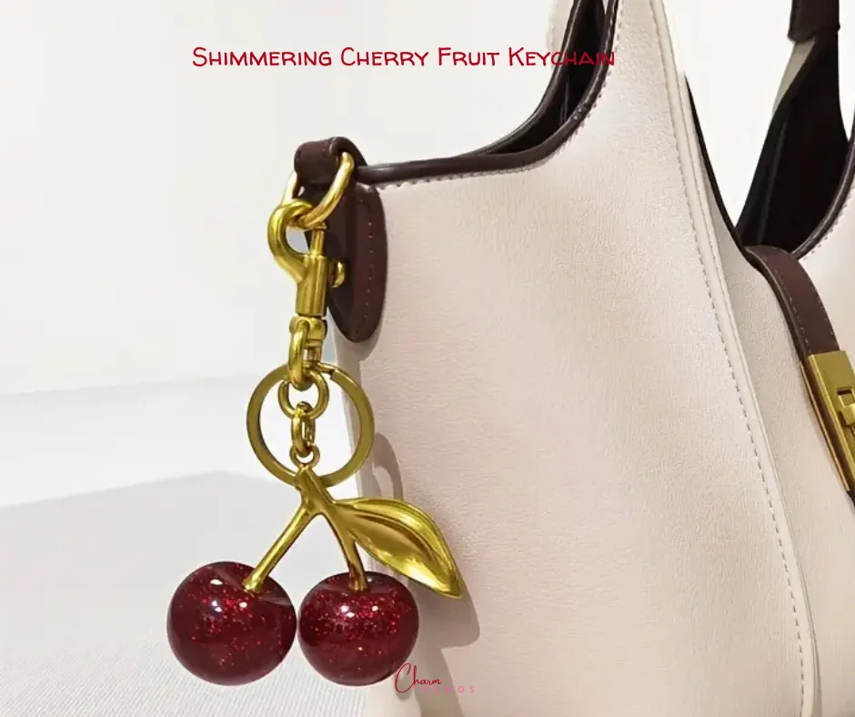 Shimmering Cherry Fruit Keychain