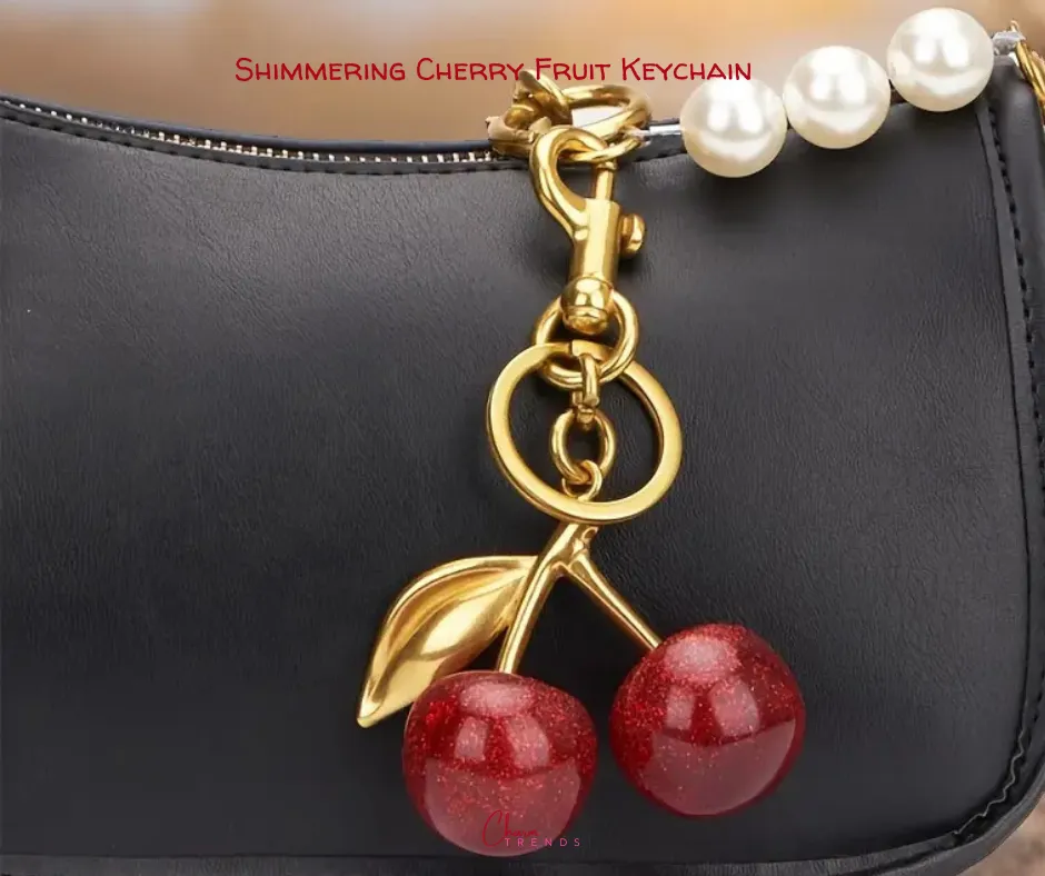 Shimmering Cherry Fruit Keychain