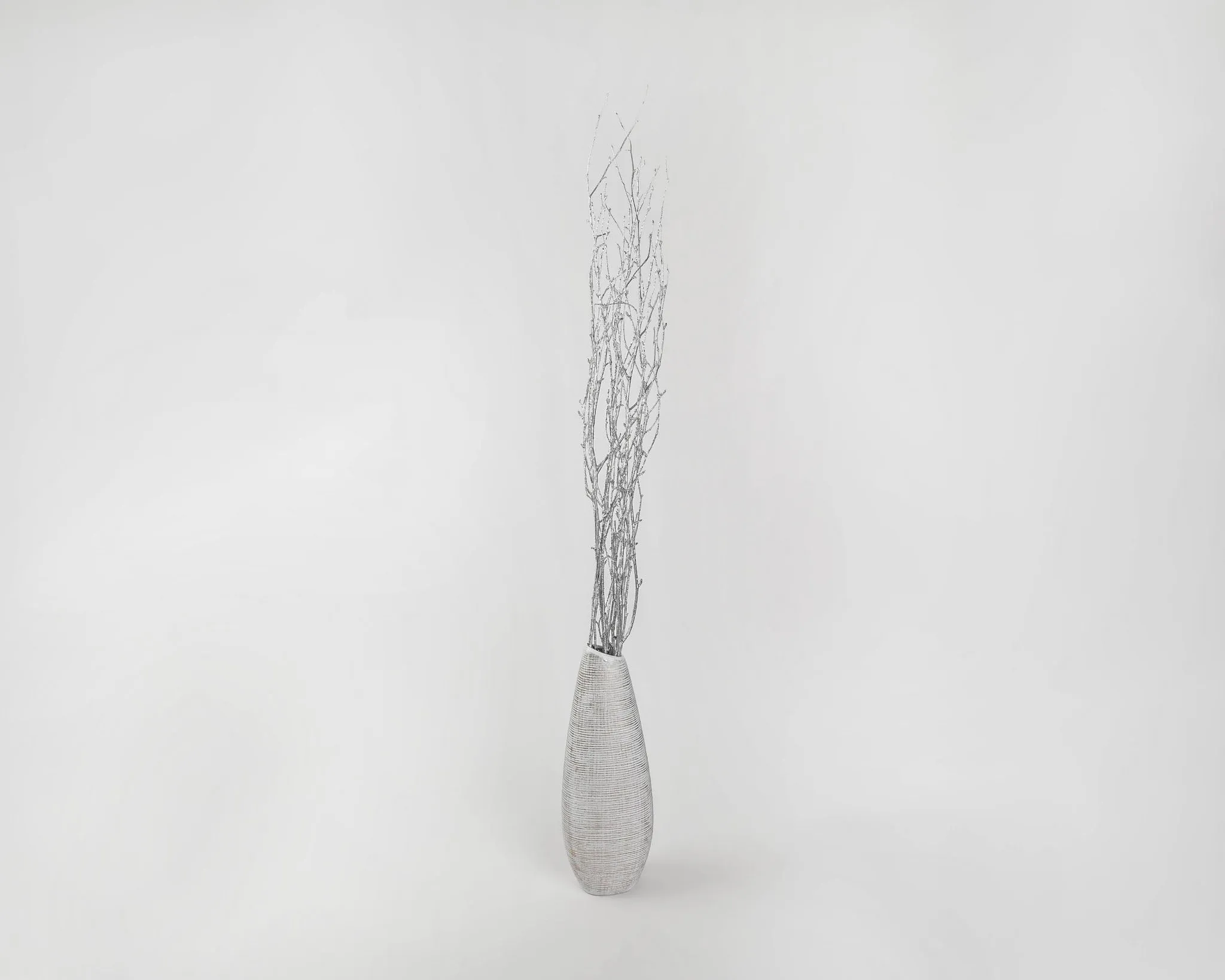 Silver Glittered Birch Branches