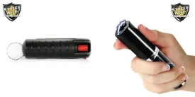 Stun Gun and Pepper Spray Kit Black Perfume Protector