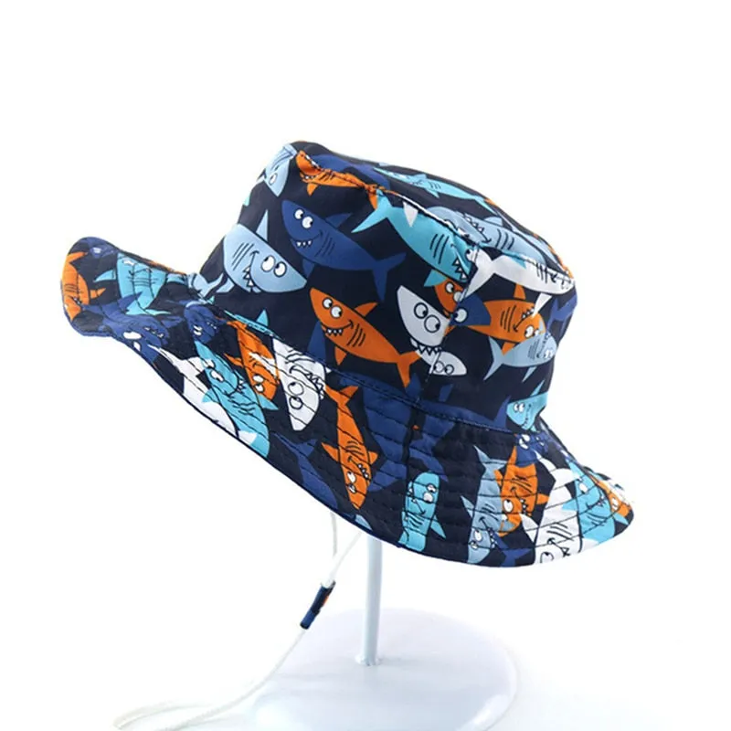Summer Baby Bucket Hat UV Protection Boys Cap Children Panama Outdoor Beach Girls Sun Hat Cartoon Infant Fisherman Cap
