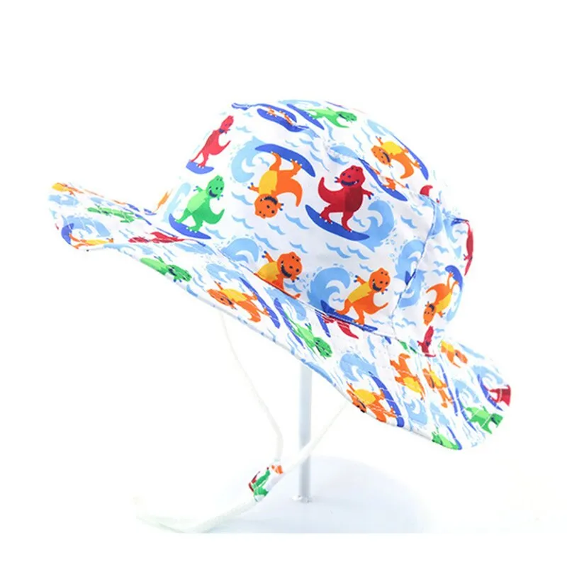 Summer Baby Bucket Hat UV Protection Boys Cap Children Panama Outdoor Beach Girls Sun Hat Cartoon Infant Fisherman Cap