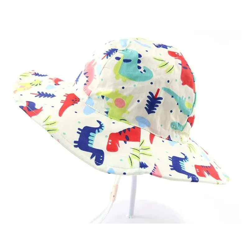 Summer Baby Bucket Hat UV Protection Boys Cap Children Panama Outdoor Beach Girls Sun Hat Cartoon Infant Fisherman Cap