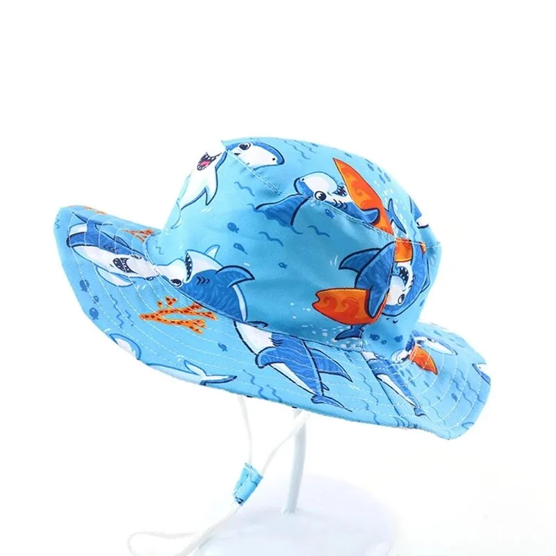 Summer Baby Bucket Hat UV Protection Boys Cap Children Panama Outdoor Beach Girls Sun Hat Cartoon Infant Fisherman Cap