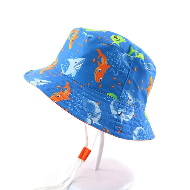 Summer Baby Bucket Hat UV Protection Boys Cap Children Panama Outdoor Beach Girls Sun Hat Cartoon Infant Fisherman Cap