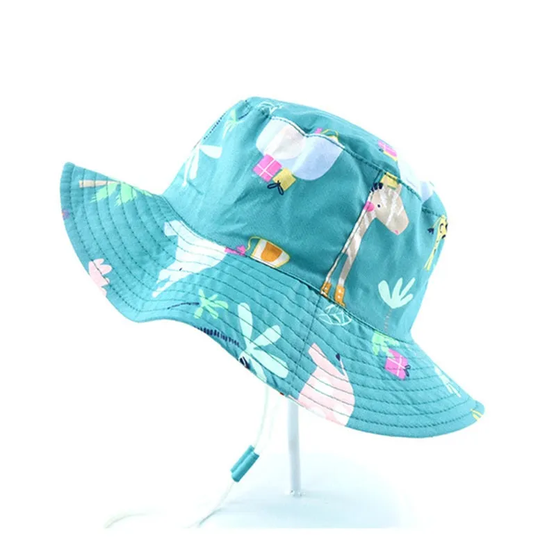 Summer Baby Bucket Hat UV Protection Boys Cap Children Panama Outdoor Beach Girls Sun Hat Cartoon Infant Fisherman Cap