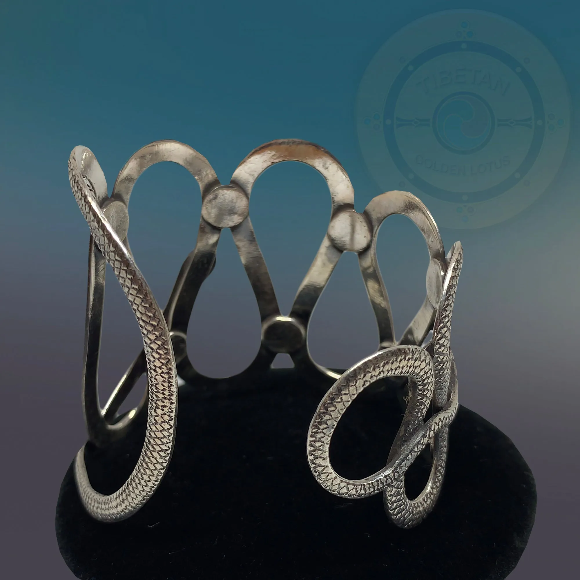Vintage Handmade Sterling Silver snake Cuff/bangle Bracelet