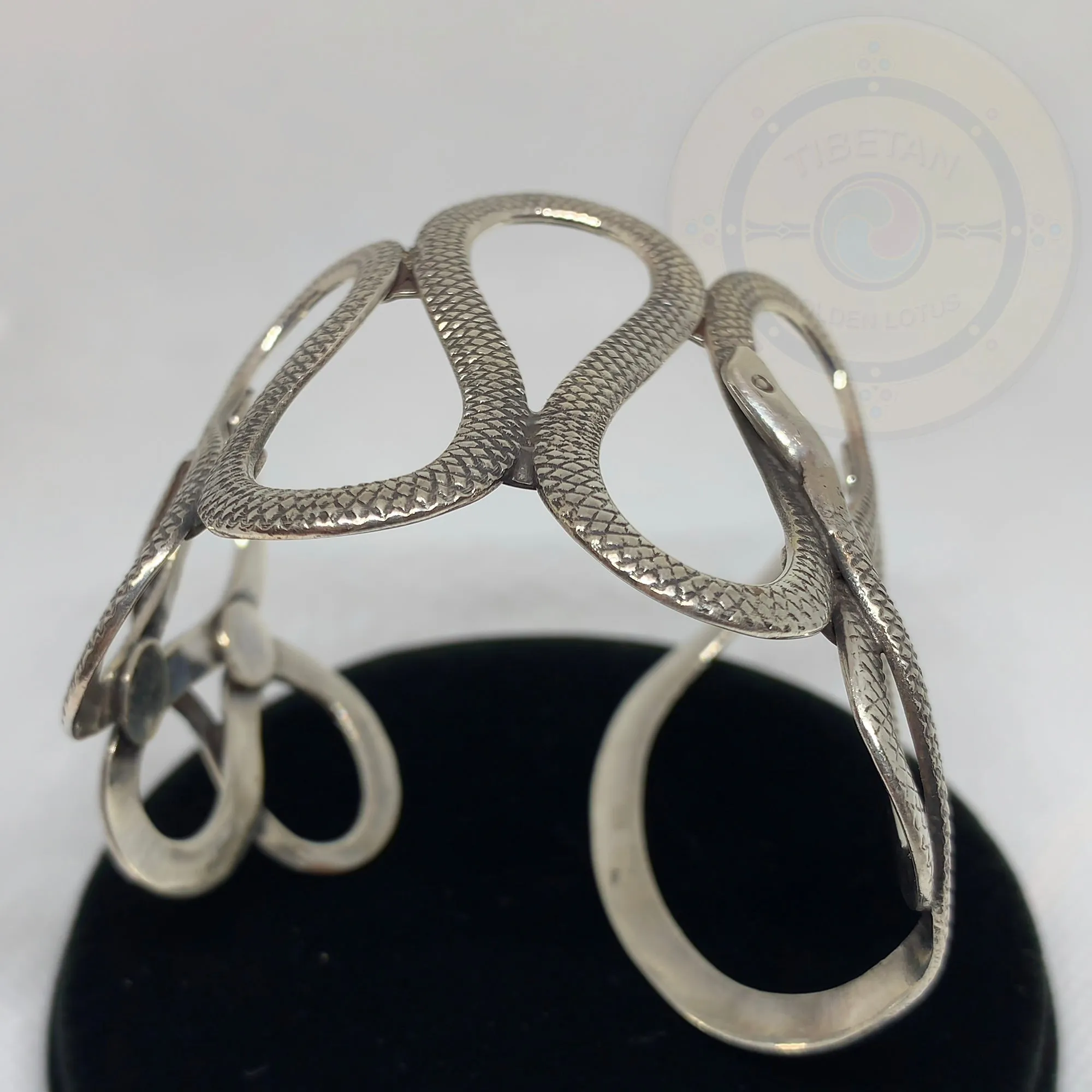 Vintage Handmade Sterling Silver snake Cuff/bangle Bracelet