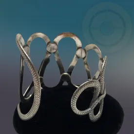 Vintage Handmade Sterling Silver snake Cuff/bangle Bracelet