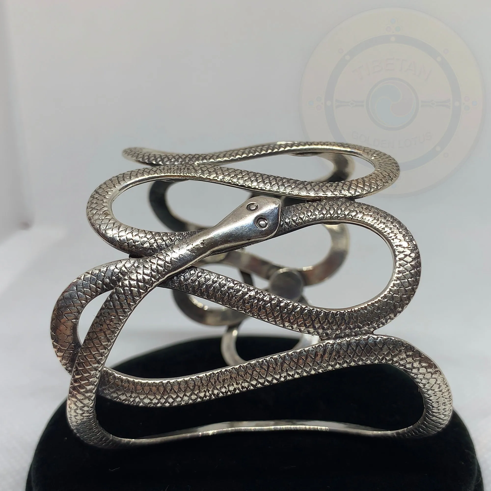 Vintage Handmade Sterling Silver snake Cuff/bangle Bracelet
