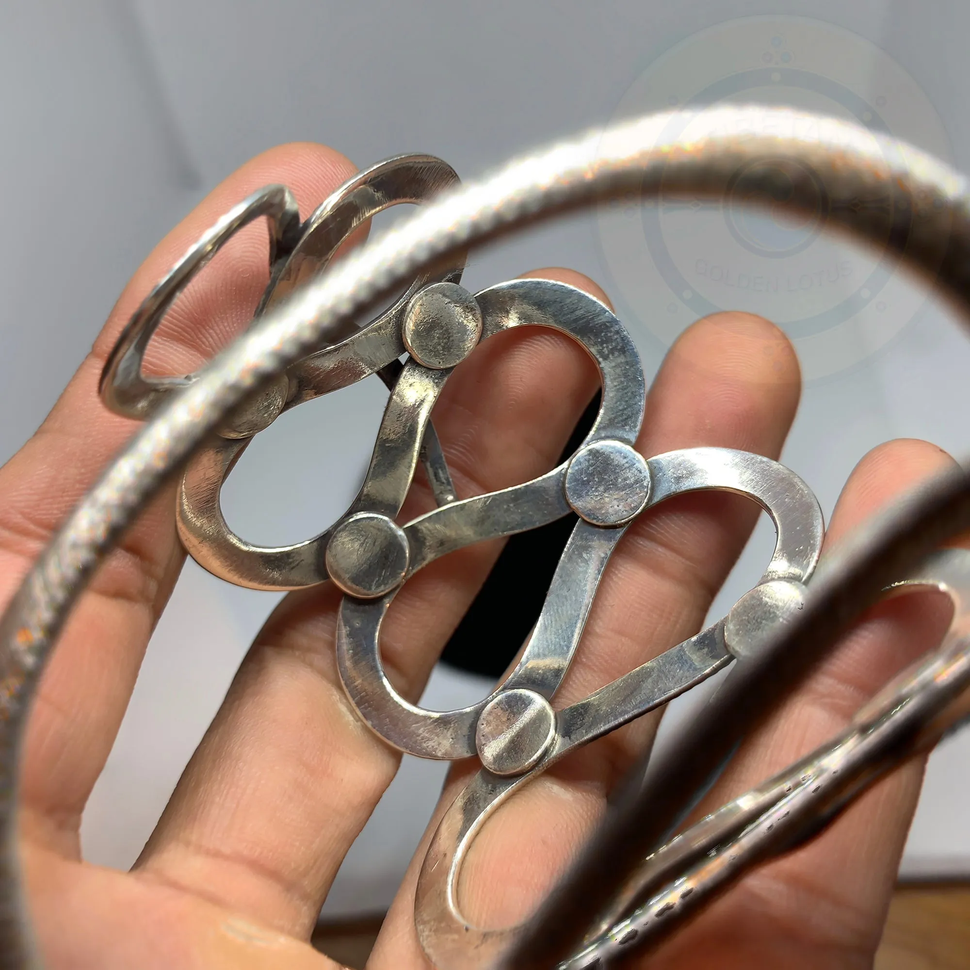 Vintage Handmade Sterling Silver snake Cuff/bangle Bracelet