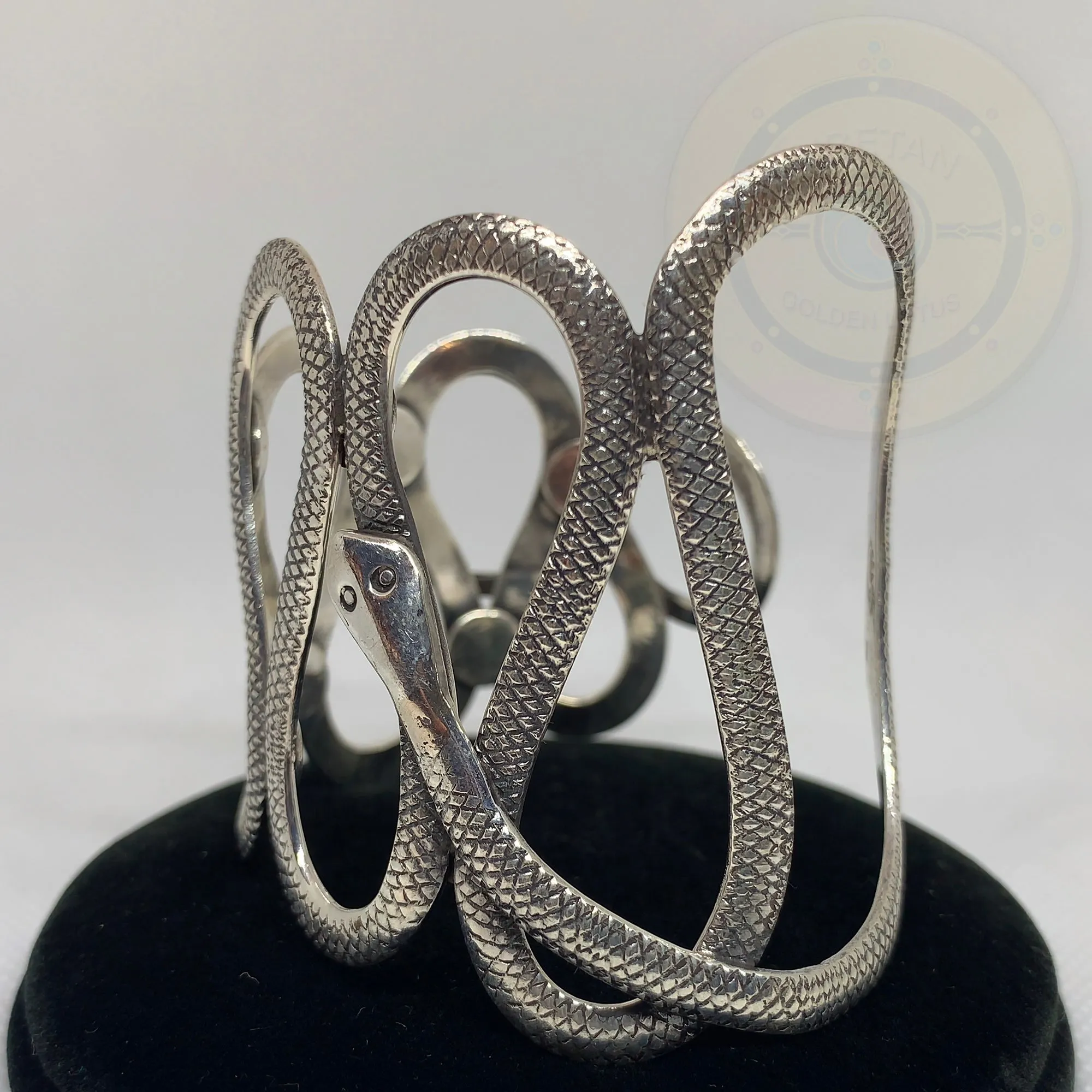 Vintage Handmade Sterling Silver snake Cuff/bangle Bracelet