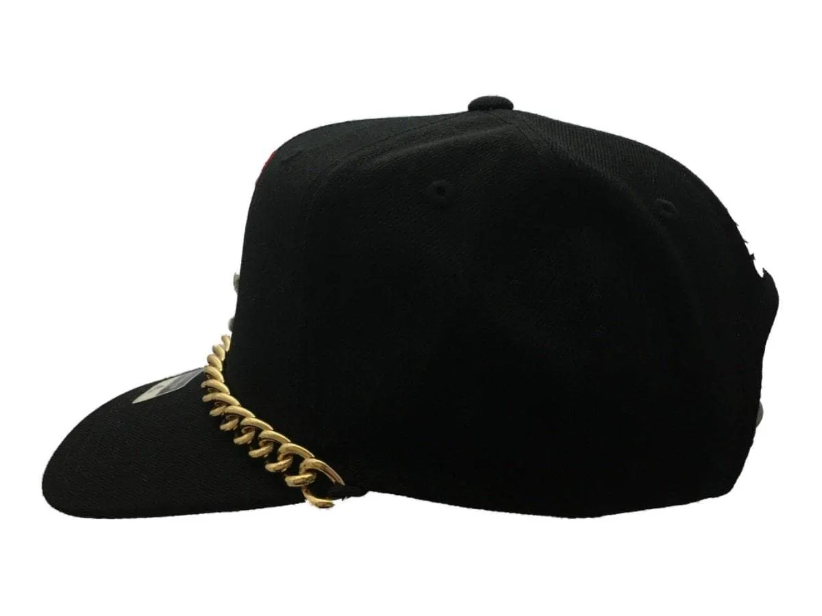 Washington Wizards Adidas WOMENS Black Gold Chain Snapback Flat Bill Hat Cap