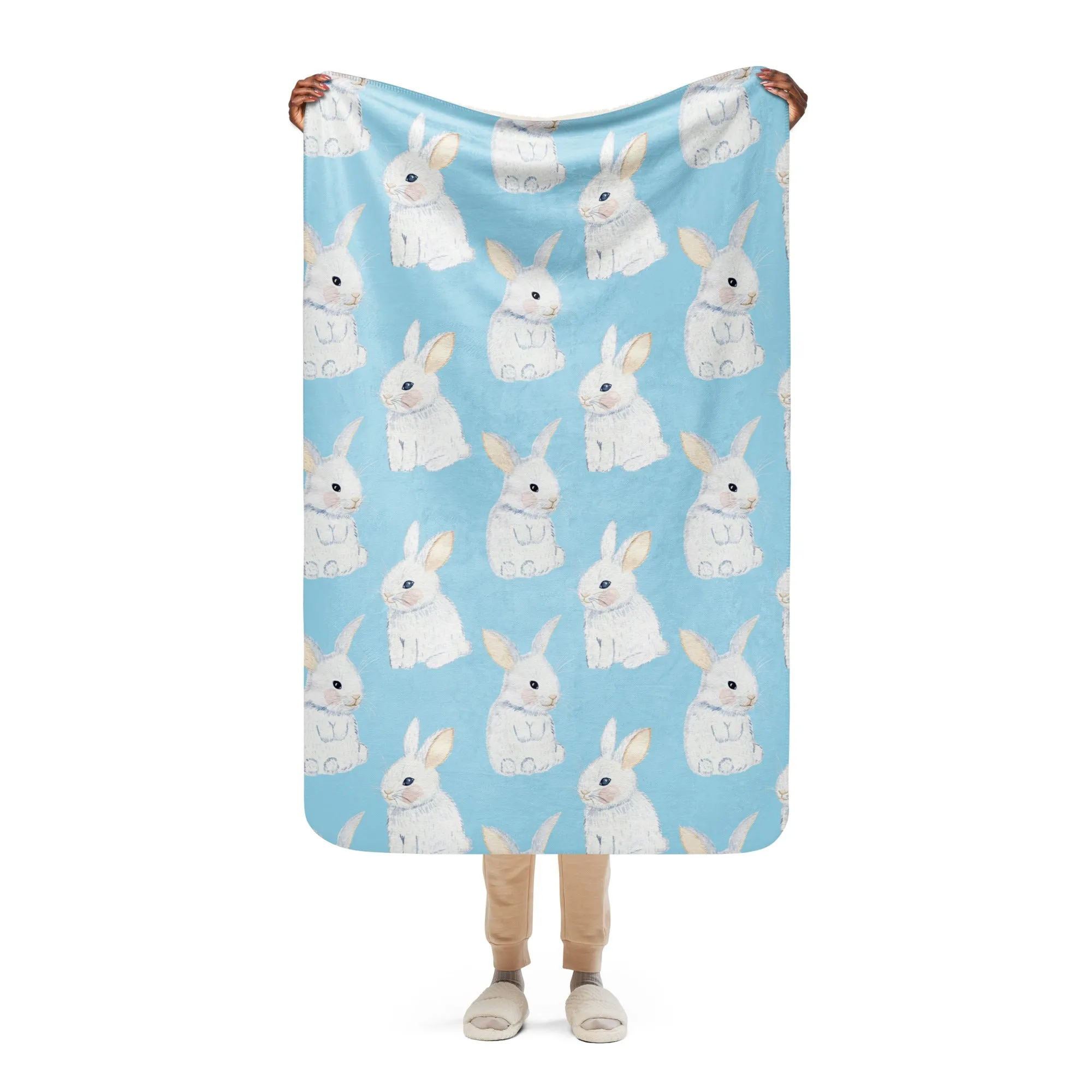 White Bunny Sherpa blanket lioness-love