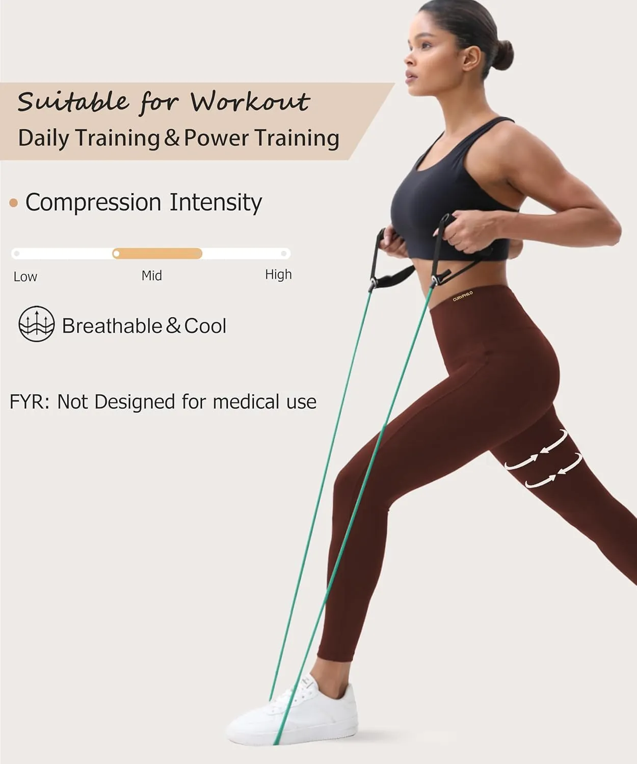 Women's Compression Leggings Butt Lifting Work Out Athletic Gym High Waist Tummy Control Stretchy with Pockets