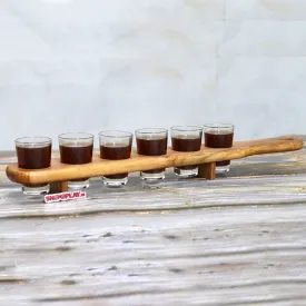 Wooden Shot Glass Holder (With 6 Shot Glasses) for Parties