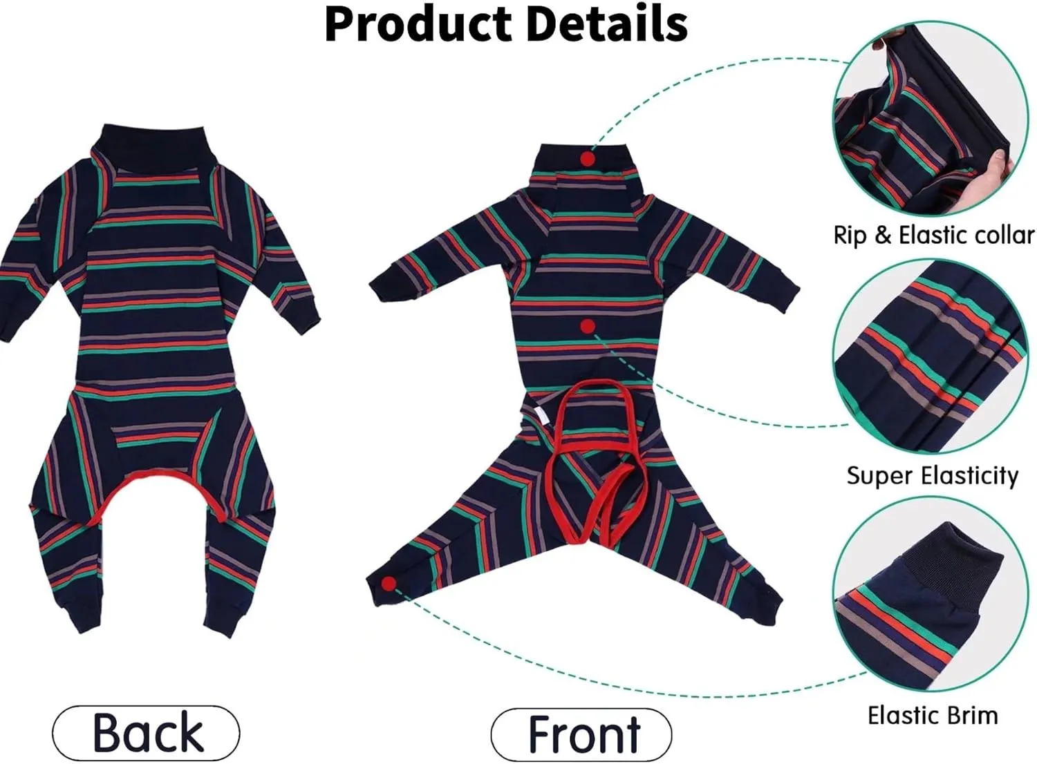 Xqpetlihai Dog Onesie Surgery Recovery Suit for Medium Large Dogs Recovery Shirt for Abdominal Wounds or Skin Diseases Bodysuit Dogs Pajamas (S,S)