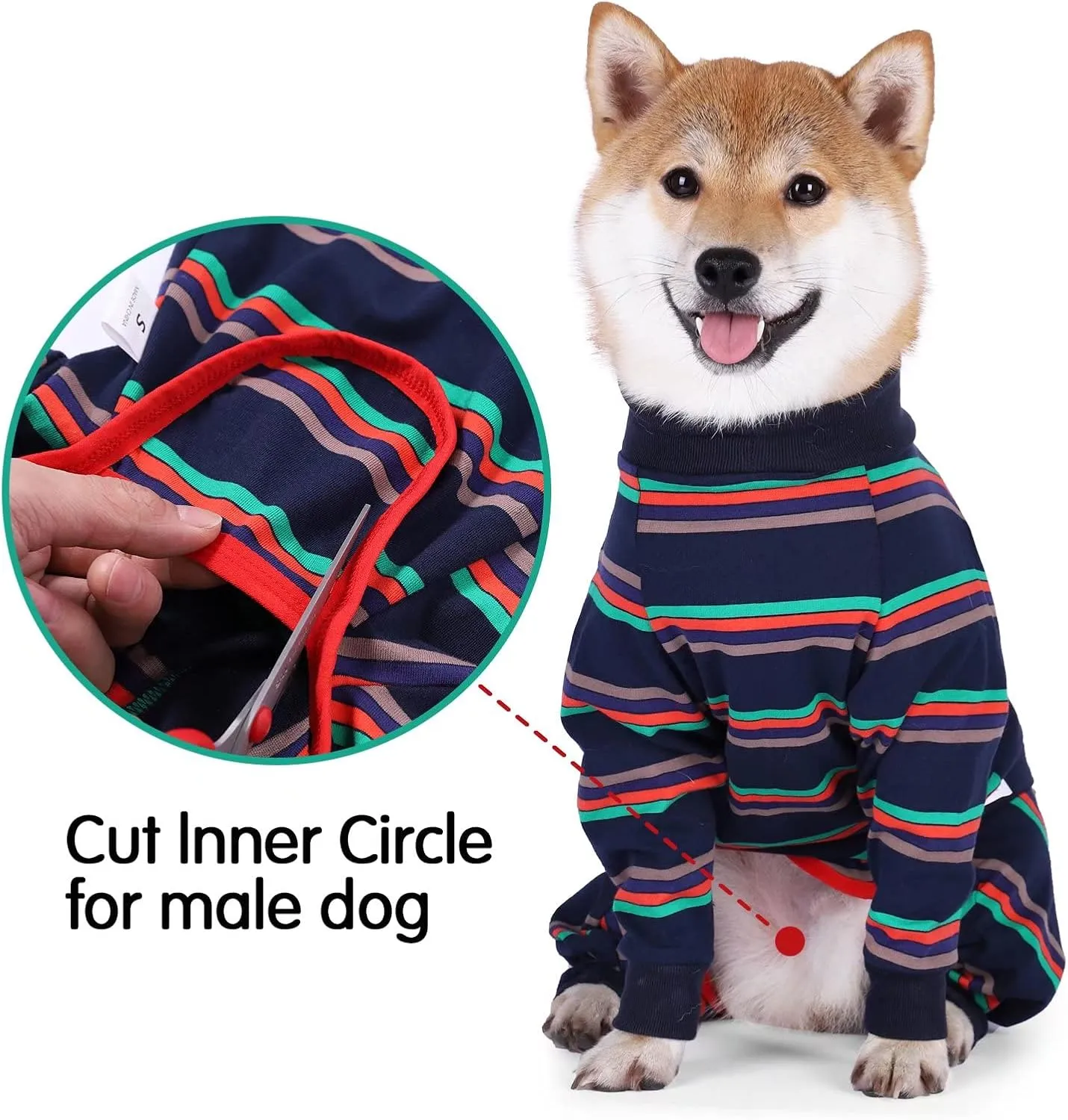 Xqpetlihai Dog Onesie Surgery Recovery Suit for Medium Large Dogs Recovery Shirt for Abdominal Wounds or Skin Diseases Bodysuit Dogs Pajamas (S,S)