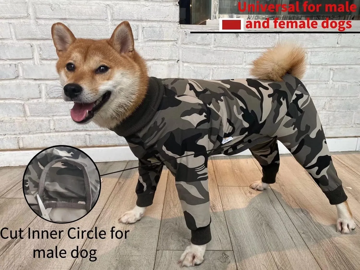 Xqpetlihai Dog Onesie Surgery Recovery Suit for Medium Large Dogs Recovery Shirt for Abdominal Wounds or Skin Diseases Bodysuit Dogs Pajamas(S,C)