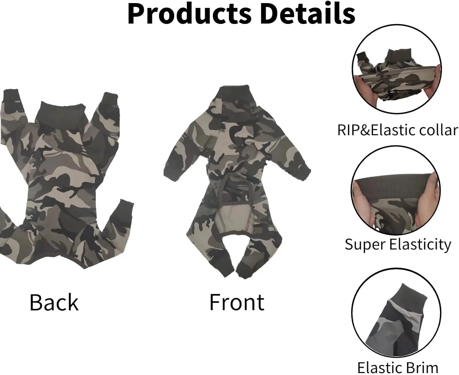 Xqpetlihai Dog Onesie Surgery Recovery Suit for Medium Large Dogs Recovery Shirt for Abdominal Wounds or Skin Diseases Bodysuit Dogs Pajamas(S,C)